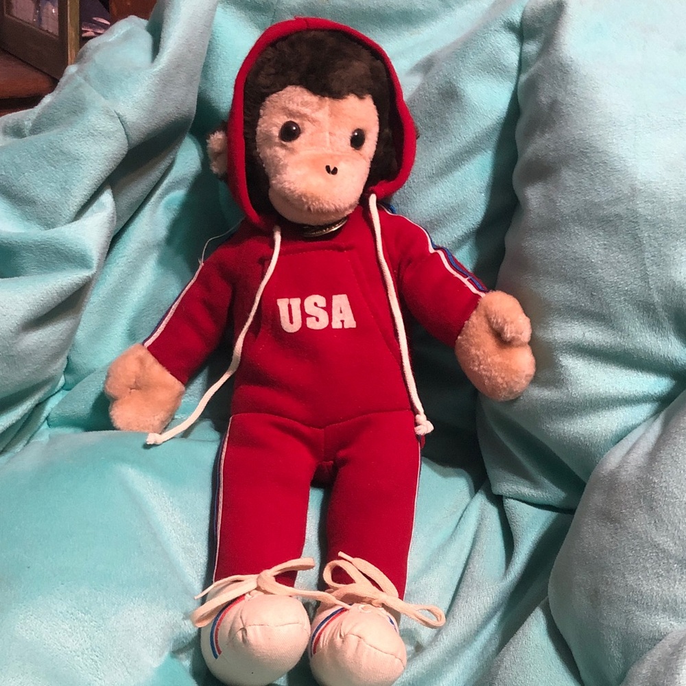 California stuffed toys USA vintage Olympic monkey
